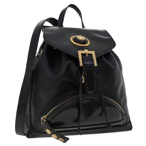 gianni versace backpack bag black nylon leather|Gianni Versace crossbody bag.